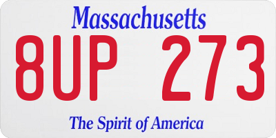 MA license plate 8UP273