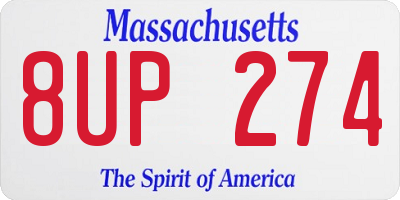 MA license plate 8UP274