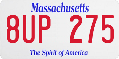 MA license plate 8UP275