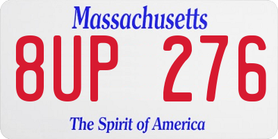 MA license plate 8UP276
