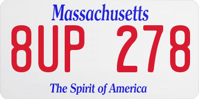 MA license plate 8UP278