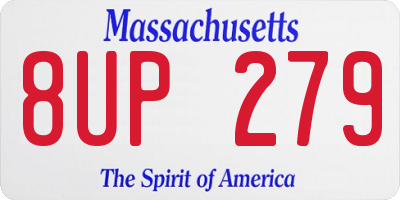 MA license plate 8UP279