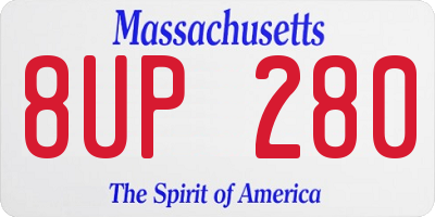MA license plate 8UP280