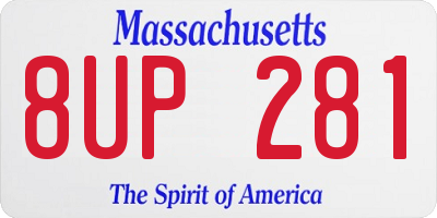 MA license plate 8UP281