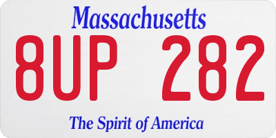 MA license plate 8UP282