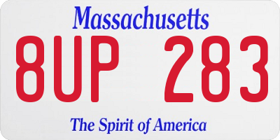 MA license plate 8UP283