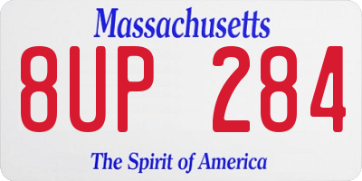 MA license plate 8UP284