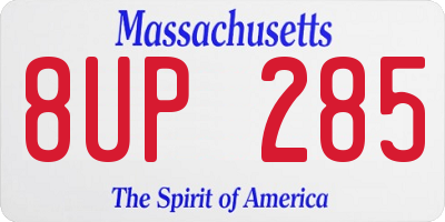MA license plate 8UP285