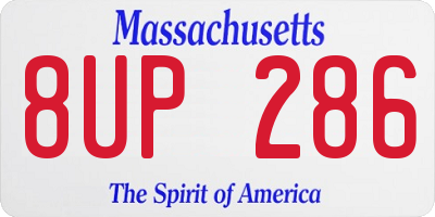 MA license plate 8UP286