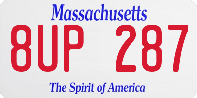 MA license plate 8UP287
