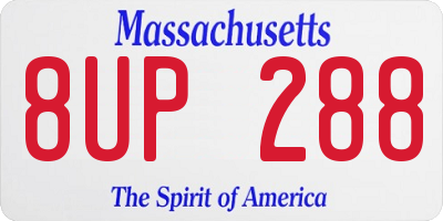 MA license plate 8UP288