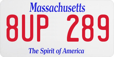 MA license plate 8UP289