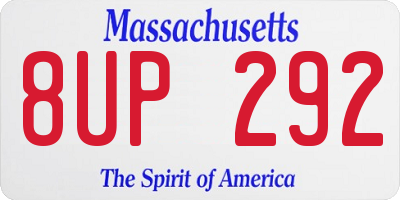 MA license plate 8UP292