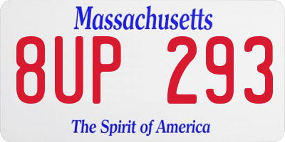 MA license plate 8UP293