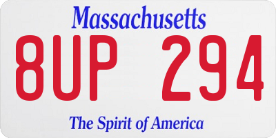 MA license plate 8UP294