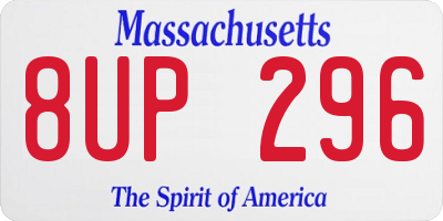 MA license plate 8UP296