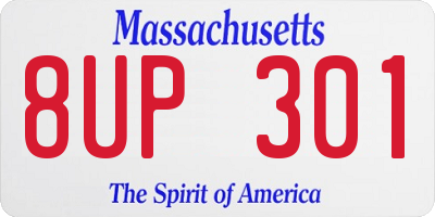 MA license plate 8UP301