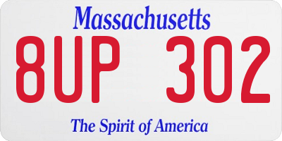 MA license plate 8UP302
