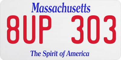 MA license plate 8UP303