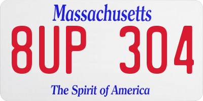 MA license plate 8UP304