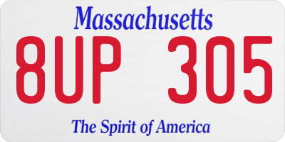 MA license plate 8UP305