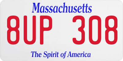MA license plate 8UP308
