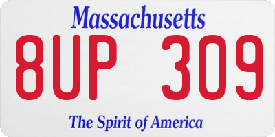 MA license plate 8UP309
