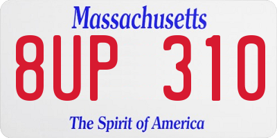 MA license plate 8UP310
