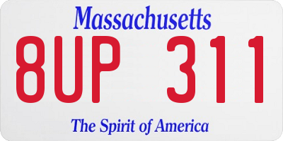 MA license plate 8UP311