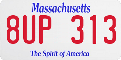 MA license plate 8UP313