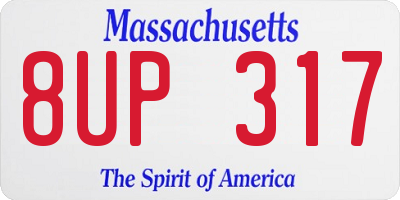 MA license plate 8UP317