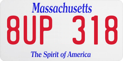 MA license plate 8UP318