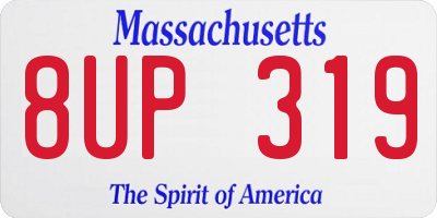 MA license plate 8UP319