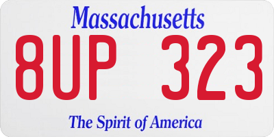 MA license plate 8UP323