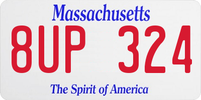 MA license plate 8UP324