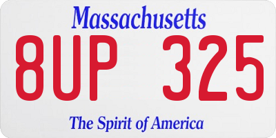 MA license plate 8UP325