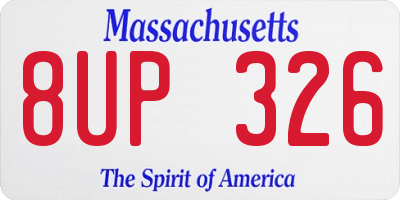 MA license plate 8UP326