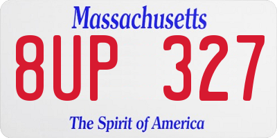 MA license plate 8UP327