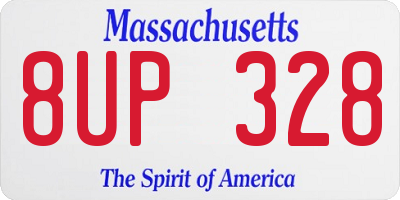 MA license plate 8UP328