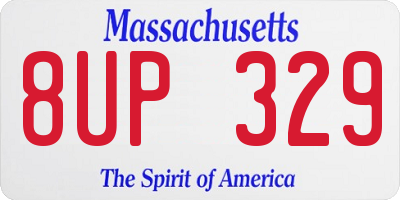 MA license plate 8UP329