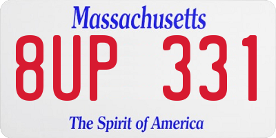 MA license plate 8UP331