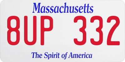 MA license plate 8UP332