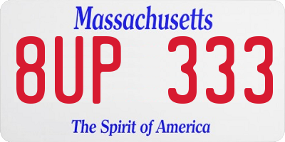 MA license plate 8UP333