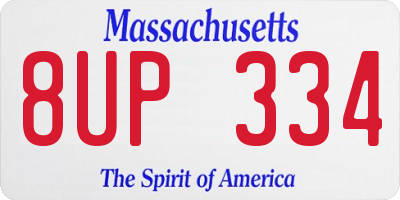 MA license plate 8UP334