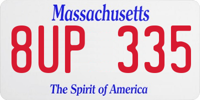 MA license plate 8UP335