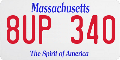 MA license plate 8UP340