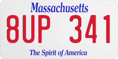 MA license plate 8UP341