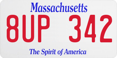 MA license plate 8UP342