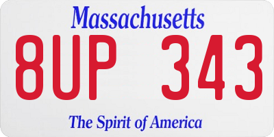MA license plate 8UP343