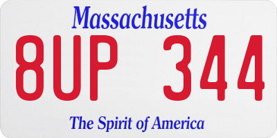 MA license plate 8UP344